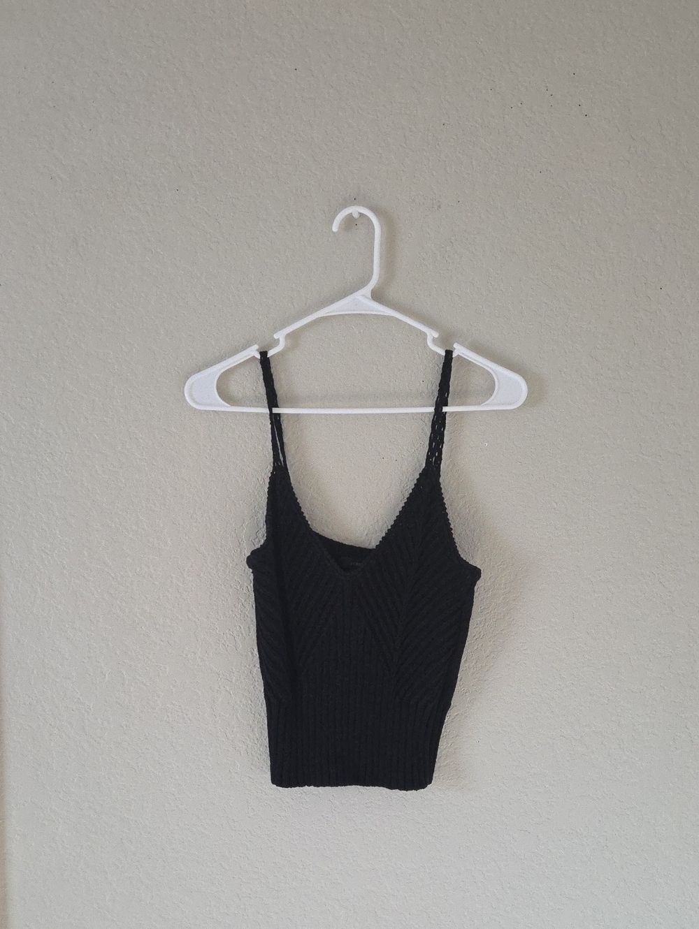 J. Crew Black Ribbed Knit Camisole with Thin Straps